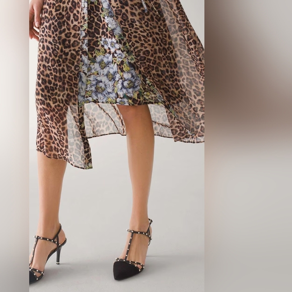 NWT White House Black Market WHBM Leopard-Print Midi 2 Piece Shirt Dress - Picture 5 of 12